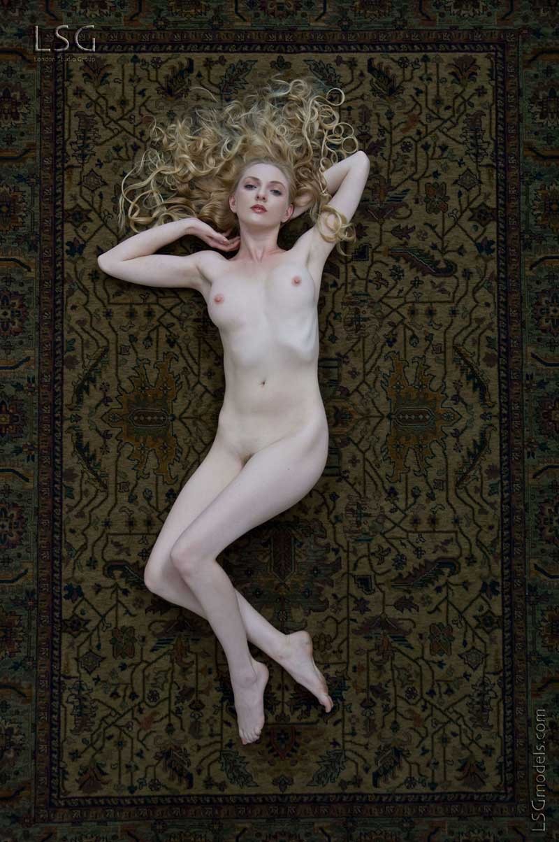 Tiana Poses Nude On Persian Rug