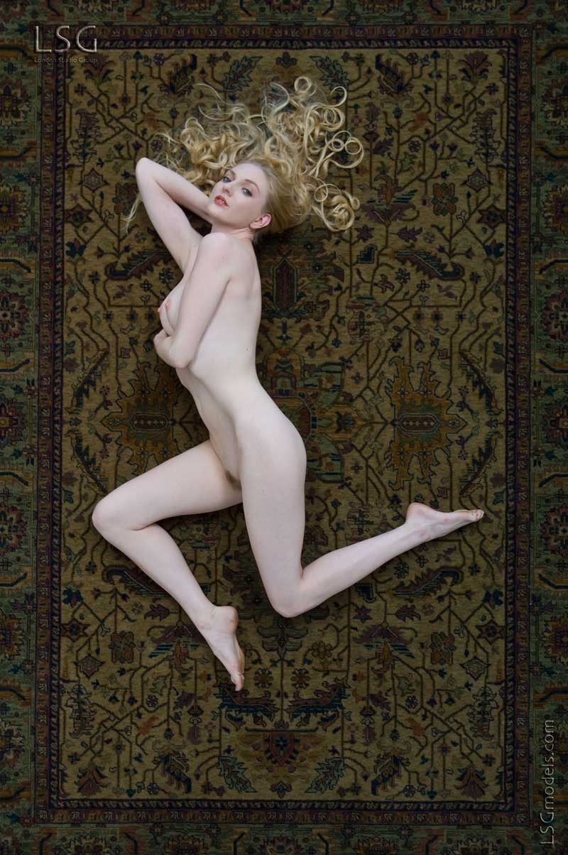 Tiana Poses Nude On Persian Rug