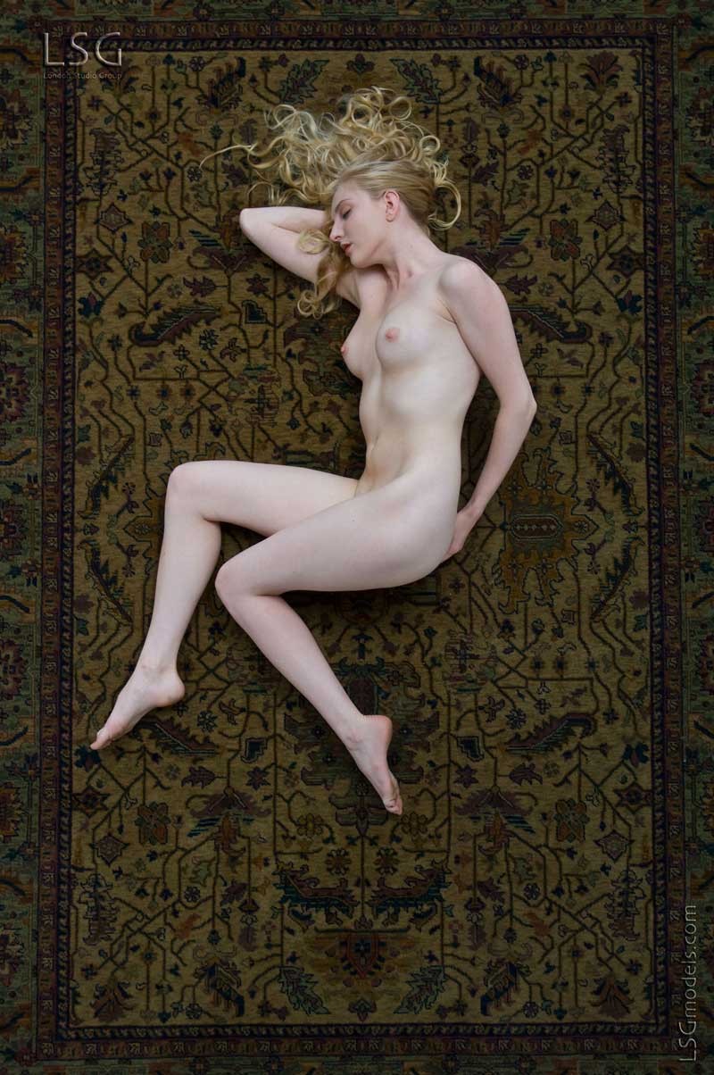 Tiana Poses Nude On Persian Rug